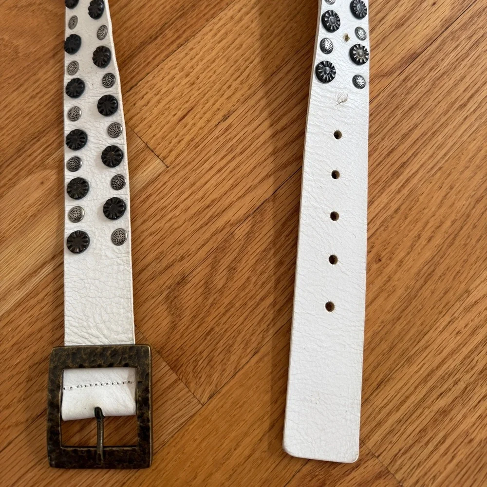 Vintage Nine West white studded belt size L